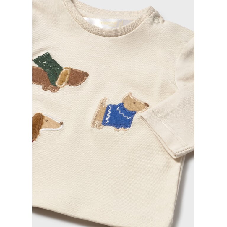 MAYORAL LONG-SLEEVE TOP WITH EMBROIDERED DOG