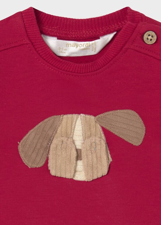SWEAT INTERACTIF CHIEN - CERISE