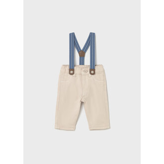 PANTALON CHINO À BRETELLES - BEIGE