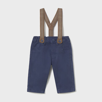 MAYORAL PANTALON CHINO À BRETELLES - MARINE