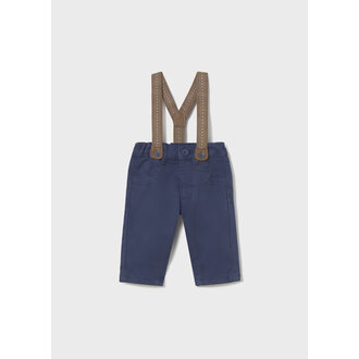 PANTALON CHINO À BRETELLES - MARINE