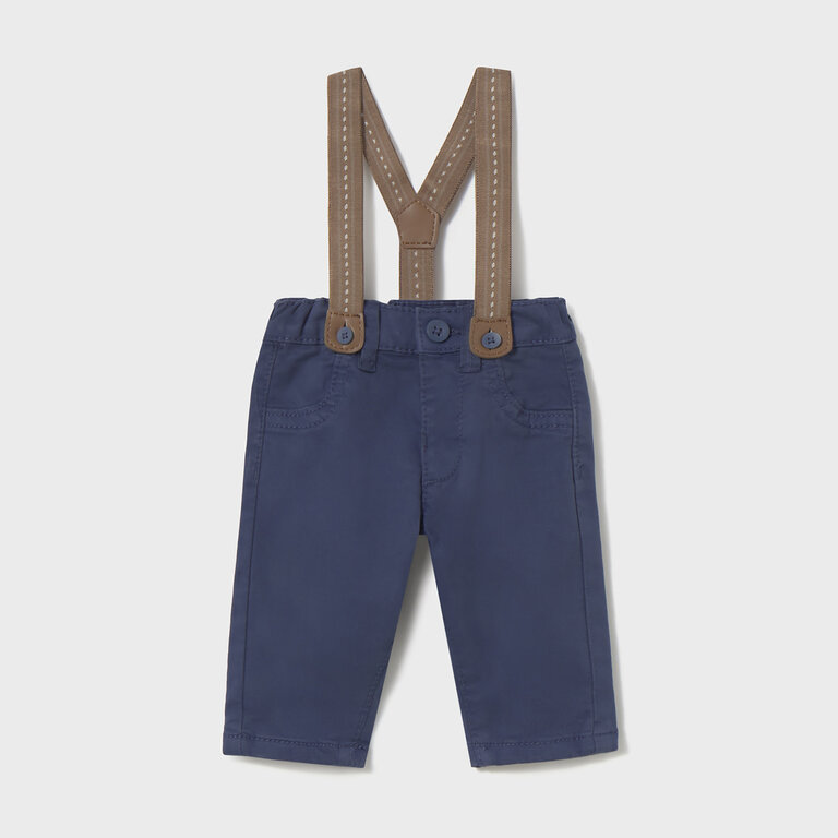 MAYORAL PANTALON CHINO À BRETELLES - MARINE