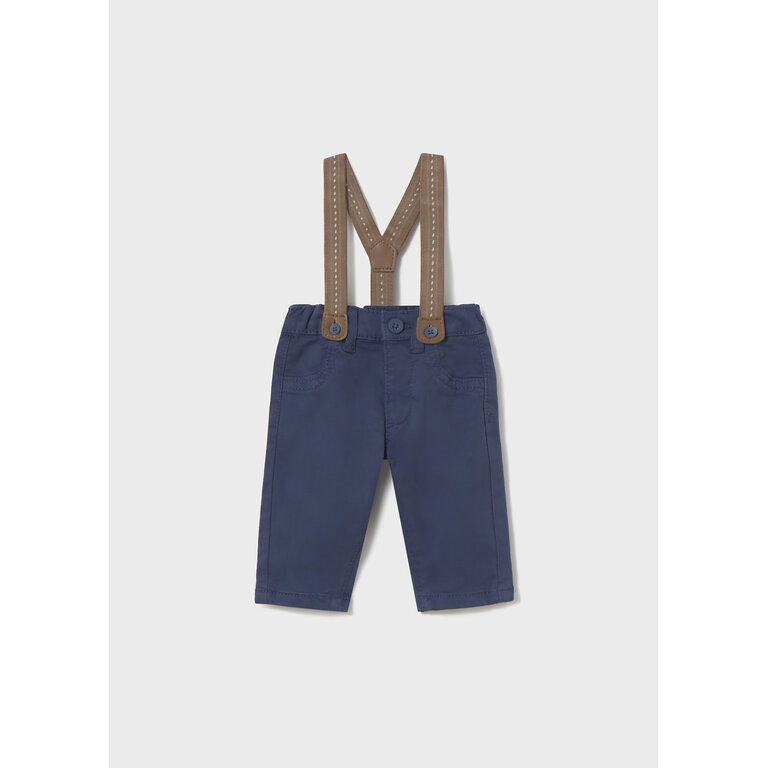MAYORAL CHINO PANTS WITH SUSPENDERS - NAVY