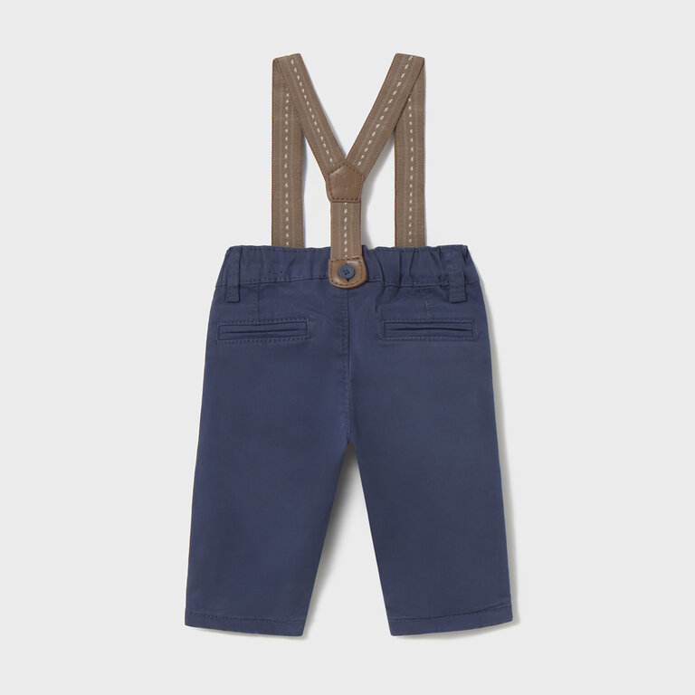 MAYORAL PANTALON CHINO À BRETELLES - MARINE