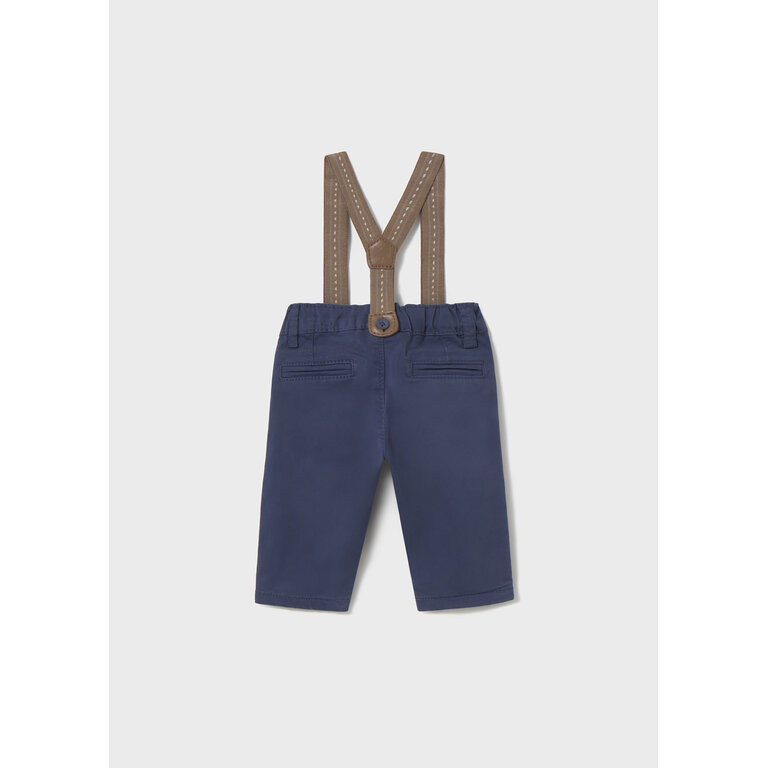 MAYORAL CHINO PANTS WITH SUSPENDERS - NAVY