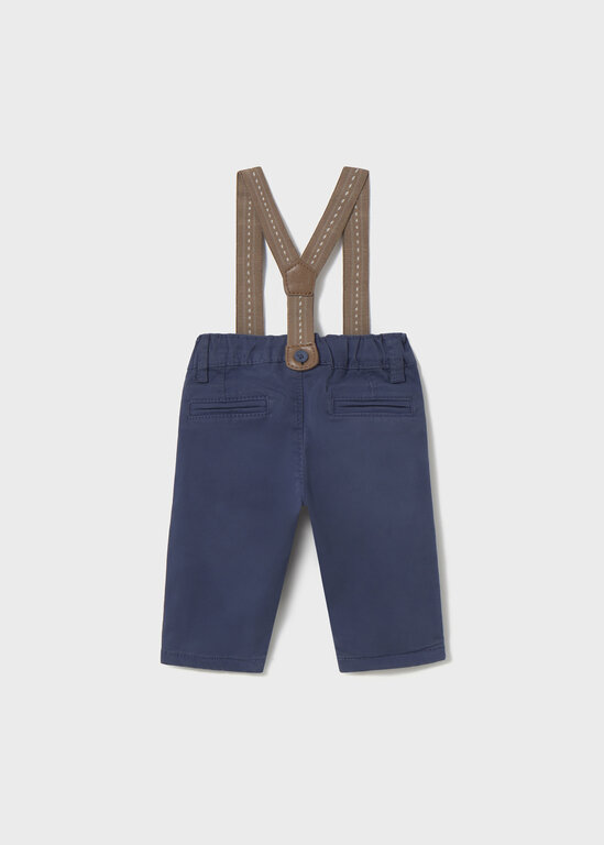 PANTALON CHINO À BRETELLES - MARINE