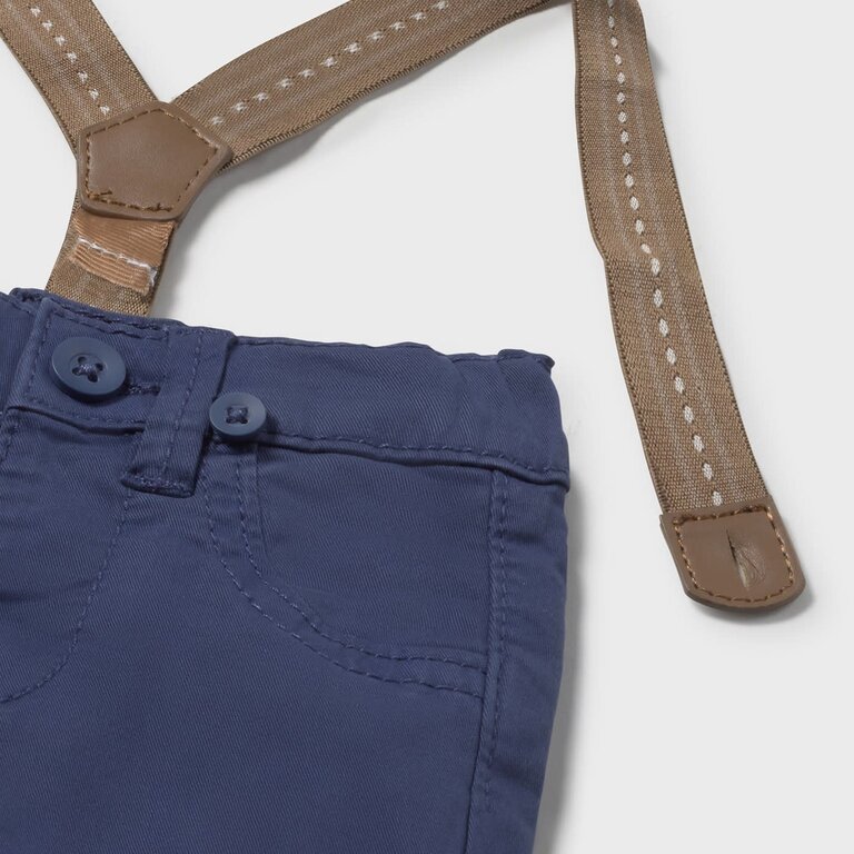 MAYORAL PANTALON CHINO À BRETELLES - MARINE