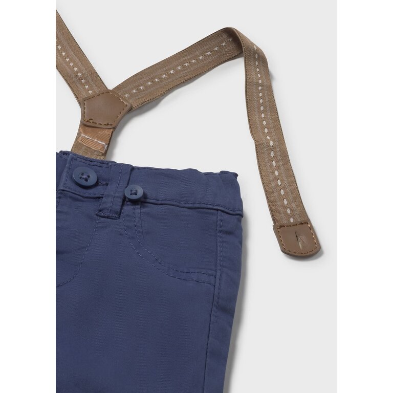 MAYORAL CHINO PANTS WITH SUSPENDERS - NAVY