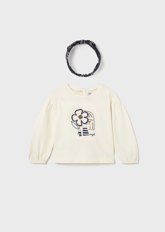 MAYORAL CHANDAIL MANCHE LONGUE AVEC SERRE-TÊTE - MARINE