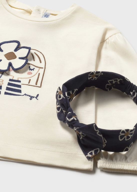 MAYORAL CHANDAIL MANCHE LONGUE AVEC SERRE-TÊTE - MARINE