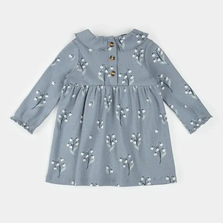 PETIT LEM PETIT LEM - ENSEMBLE ROBE CÔTELÉ À IMPRIMÉ DE PERCE-NEIGE - BLEU