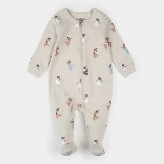 PETIT LEM PYJAMA À PATTES À IMPRIMÉ DE BALLERINE - CRÈME