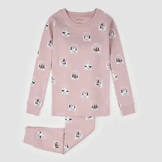 PETIT LEM PYJAMA 2 PIÈCES À IMPRIMÉ DE BOULE À NEIGE - ROSE