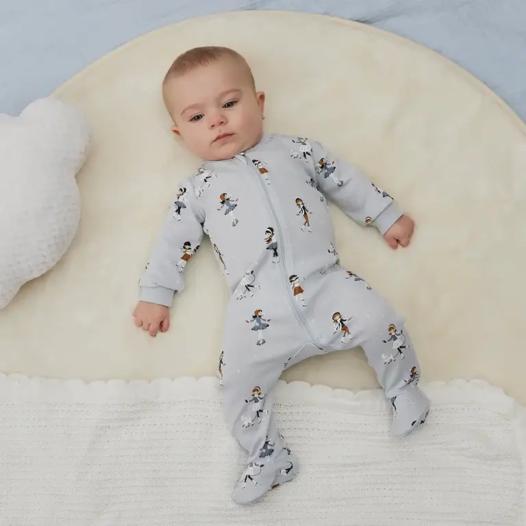 PETIT LEM PYJAMA À PATTES À IMPRIMÉ DE PATINAGE ARTISTIQUE - BLEU