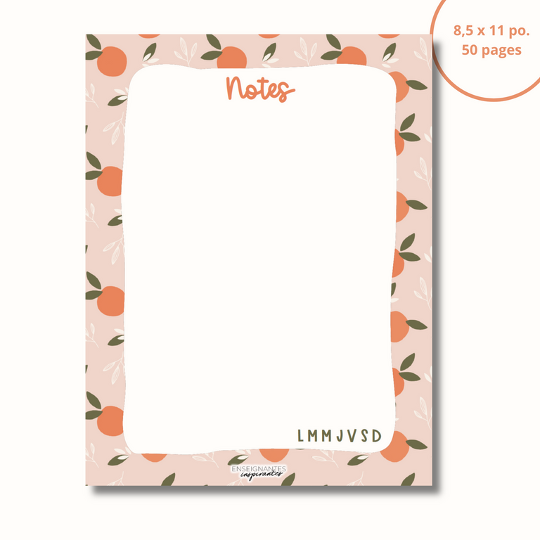 ENSEIGNANTES INSPIRANTES BLOC-NOTE - CLÉMENTINES