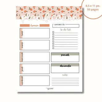 ENSEIGNANTES INSPIRANTES BLOC-NOTE PLANIFICATION HEBDOMADAIRE - CLÉMENTINES
