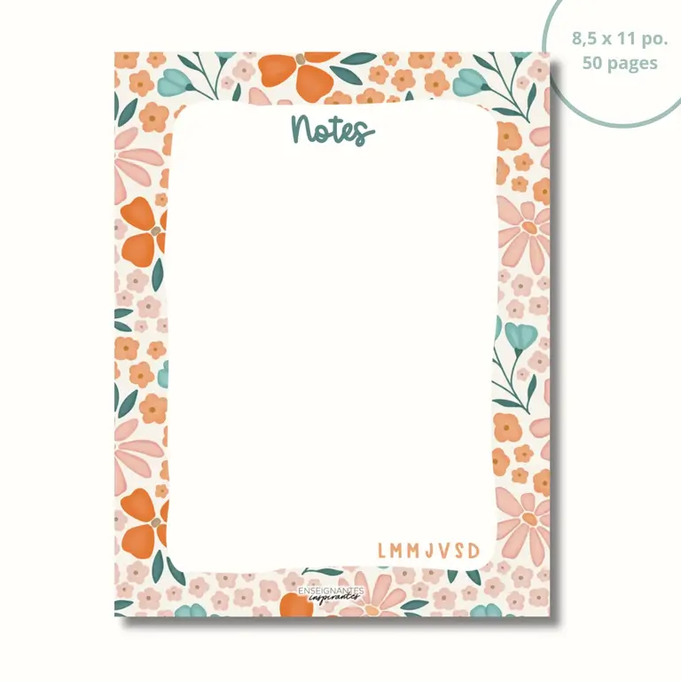 ENSEIGNANTES INSPIRANTES BLOC-NOTE - ORANGÉE