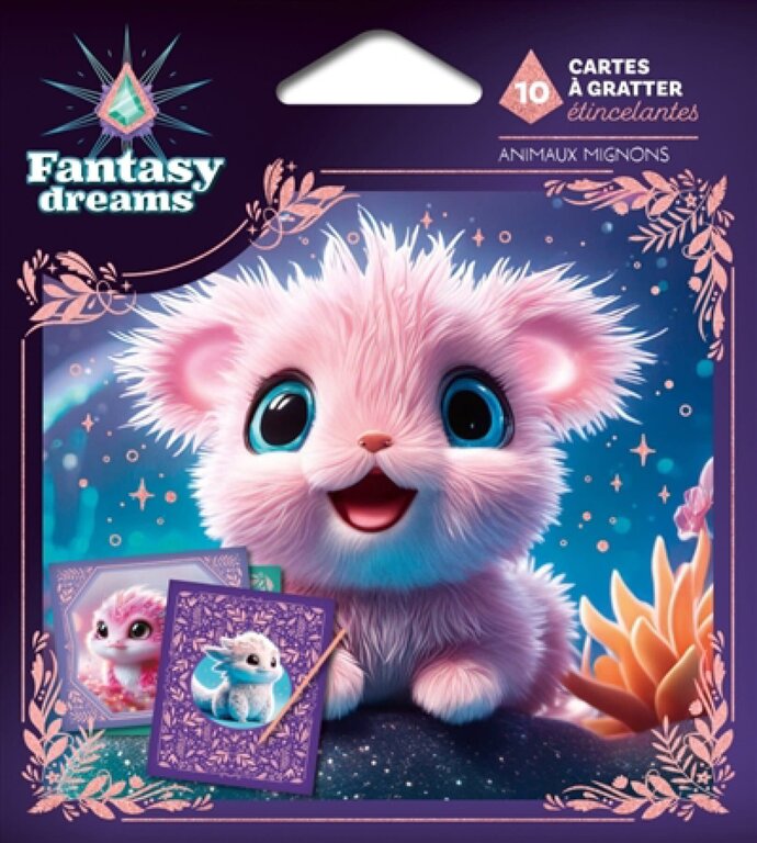 FLEURUS 10 CARTES À GRATTER ÉTINCELANTES - ANIMAUX MIGNONS