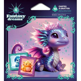 FLEURUS 10 CARTES À GRATTER ÉTINCELANTES - BÉBÉS DRAGONS