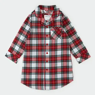PETIT LEM CHEMISE DE NUIT EN FLANELLE À CARREAUX - ROUGE