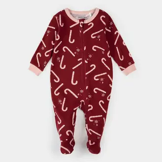 PETIT LEM PYJAMA À PATTES IMPRIMÉ CANNES SUCRÉES - ROUGE