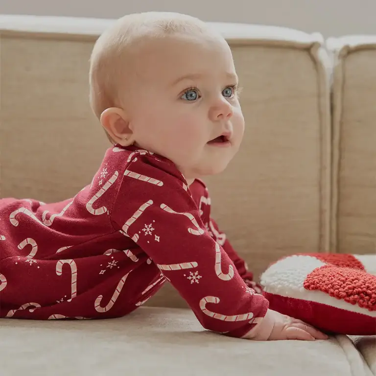 PETIT LEM PYJAMA À PATTES IMPRIMÉ CANNES SUCRÉES - ROUGE