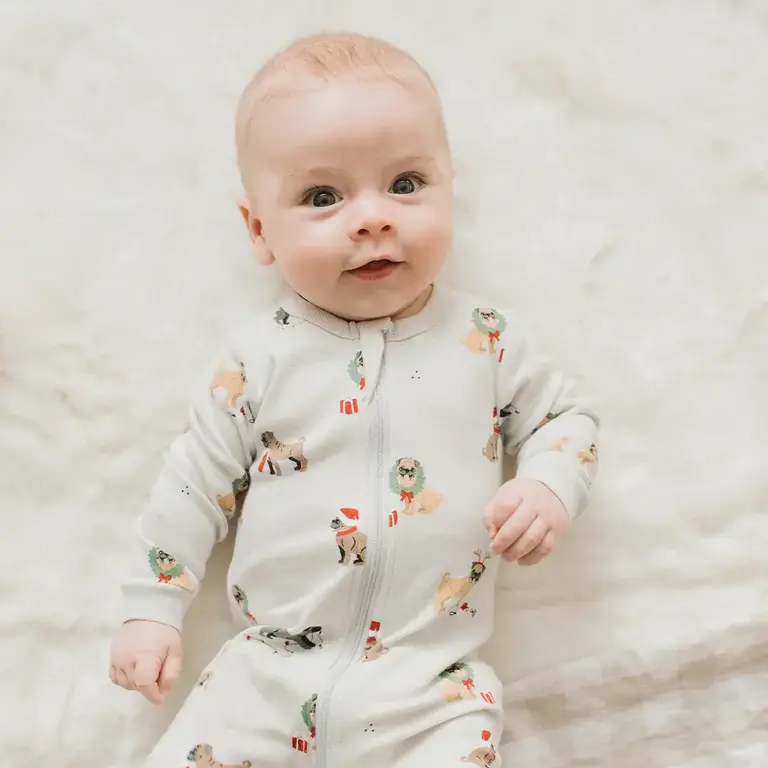 PETIT LEM PYJAMA À PATTES IMPRIMÉ CARLINS DES FÊTES - GRIS