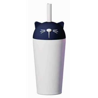 ASOBU VERRE À PAILLE ISOTHERME BESTIE - CHAT NOIR