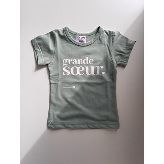 BE LOVE T-SHIRT GRANDE SOEUR - SAUGE