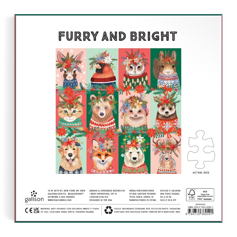 GALISON PUZZLE 500 PCS - FURRY AND BRIGHT