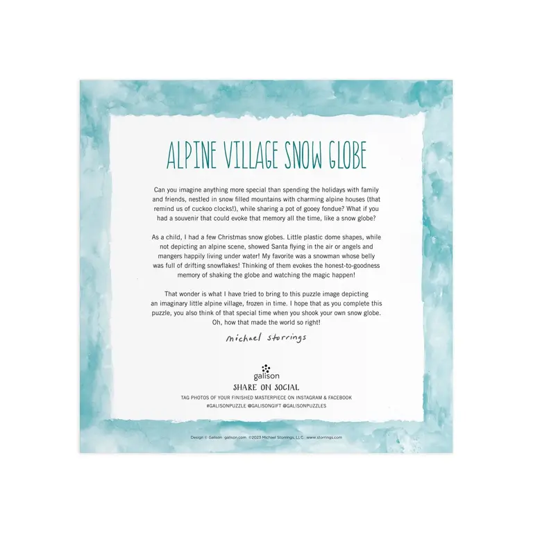 GALISON PUZZLE 500 PCS - ALPINE VILLAGE SNOWGLOBE