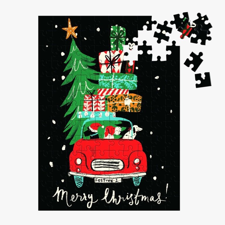 GALISON ORNEMENT MINI PUZZLE 130 PCS - VOITURE DE NOËL