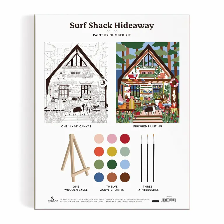 GALISON KIT PEINTURE À NUMÉRO LIBERTY 11 X 14 - SURF SHACK HIDEAWAY