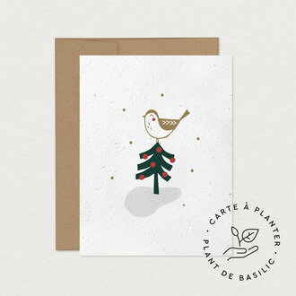 MIMOSA DESIGN CARTE DE SOUHAITS À PLANTER - OISEAU DES FÊTES