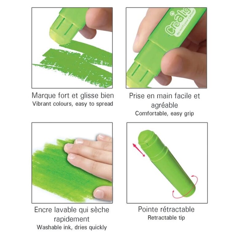 CREALIGN BÂTONS DE GOUACHE - ENSEMBLE DE 9