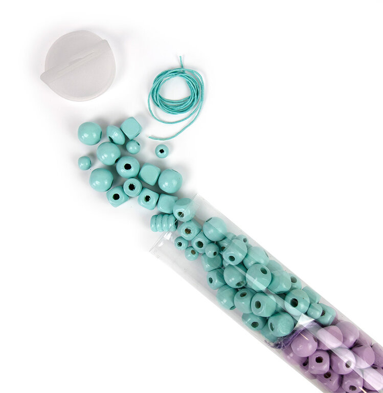 SYCOMORE TUBE DE PERLES EN BOIS - 300 PIÈCES PASTELS