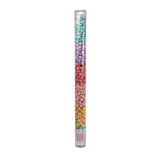 SYCOMORE TUBE DE PERLES EN BOIS - 300 PIÈCES PASTELS
