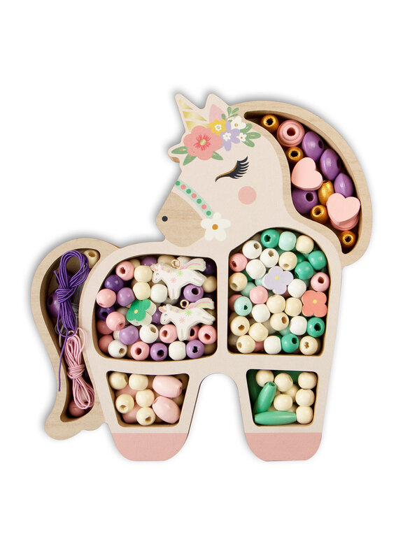 SYCOMORE COFFRET DE PERLES EN BOIS - LICORNE
