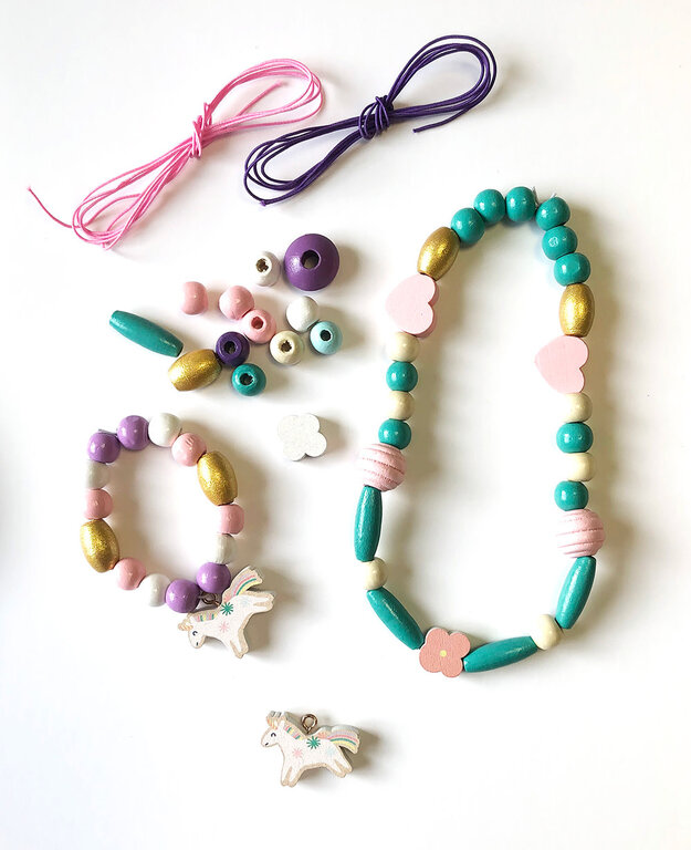 SYCOMORE COFFRET DE PERLES EN BOIS - LICORNE