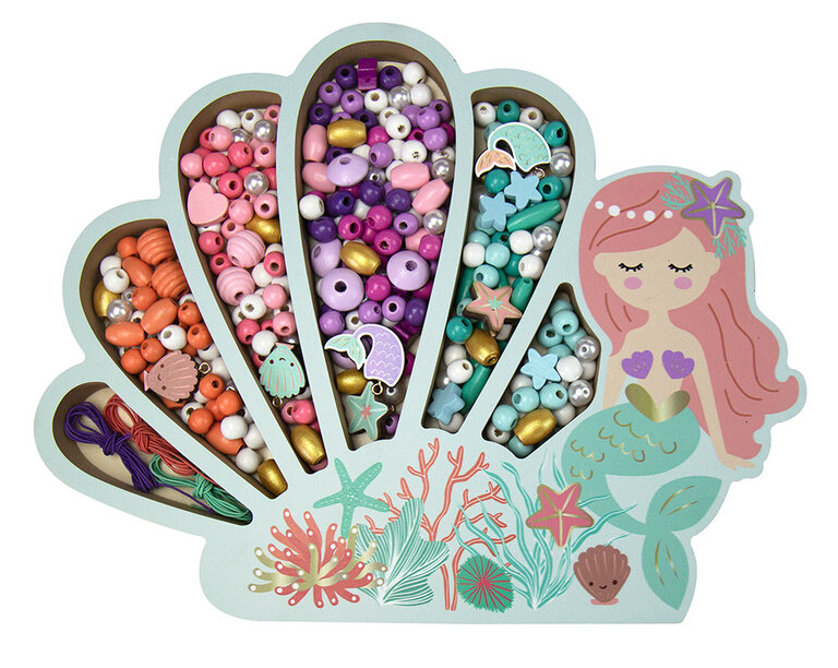 SYCOMORE COFFRET DE PERLES EN BOIS - SIRÈNE