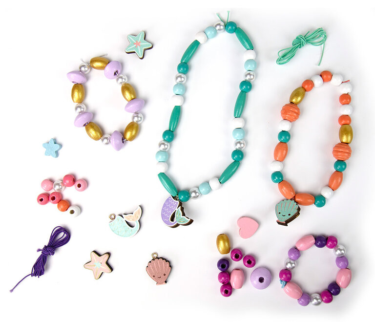 SYCOMORE COFFRET DE PERLES EN BOIS - SIRÈNE