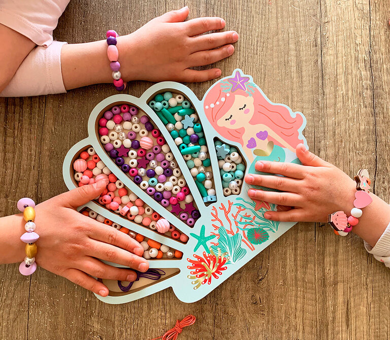 SYCOMORE COFFRET DE PERLES EN BOIS - SIRÈNE