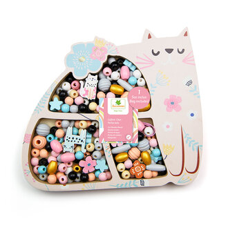 SYCOMORE SYCOMORE - COFFRET DE PERLES EN BOIS - CHAT