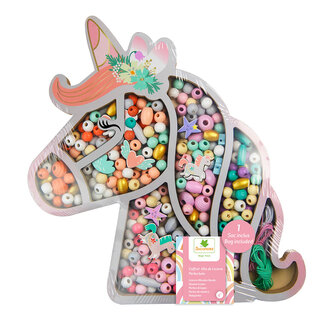 SYCOMORE SYCOMORE - COFFRET DE PERLES EN BOIS - TÊTE DE LICORNE