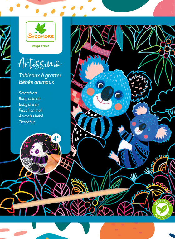 SYCOMORE SYCOMORE - TABLEAUX À GRATTER ARTISSIMO - BÉBÉ ANIMAUX