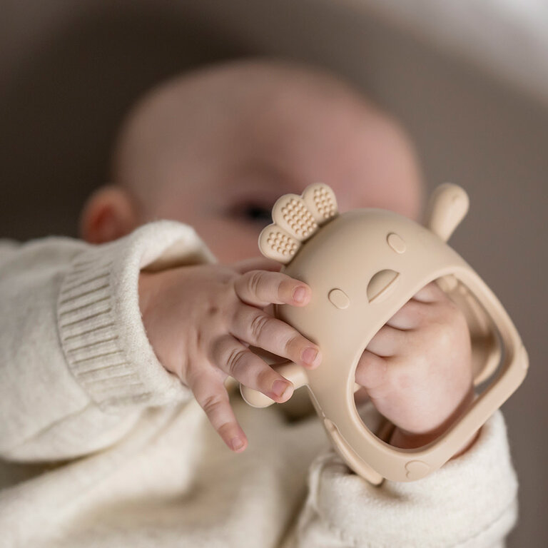 NATTOU MITAINE DE DENTITION EN SILICONE POULE - ARGILE