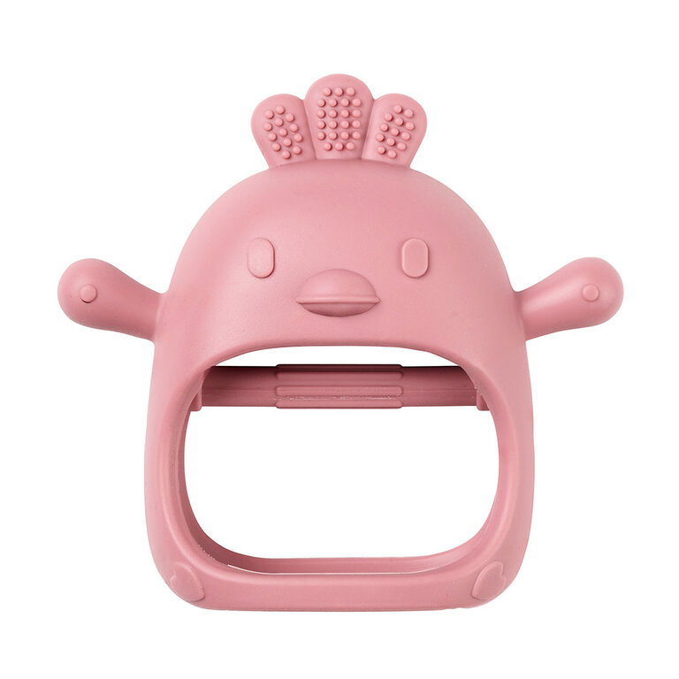 NATTOU MITAINE DE DENTITION EN SILICONE POULE - ROSE