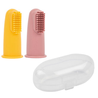 NATTOU ENSEMBLE DE 2 BROSSES À DENTS À DOIGT - ROSE