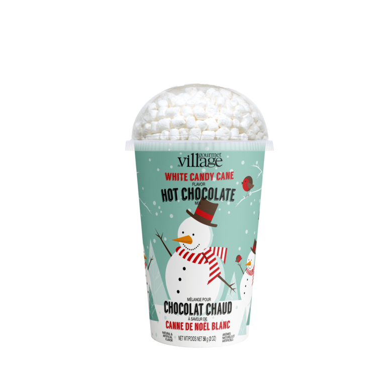 GOURMET VILLAGE GOBELET DE CHOCOLAT CHAUD - BONHOMME DE NEIGE CANNE DE NOËL