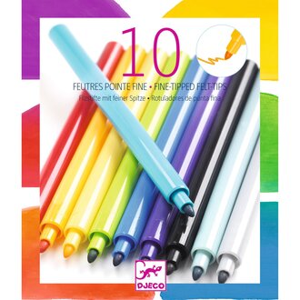 DJECO 10 FEUTRES POINTE FINE - ARC-EN-CIEL
